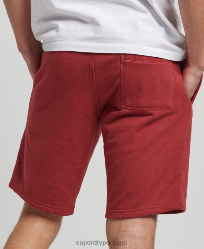 shorts de jérsei bordados com logo vintage homens vermelho roupas Superdry 2208H339