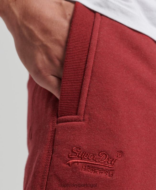 shorts de jérsei bordados com logo vintage homens vermelho roupas Superdry 2208H339