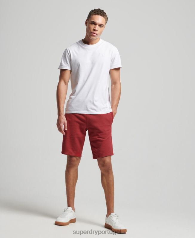shorts de jérsei bordados com logo vintage homens vermelho roupas Superdry 2208H339