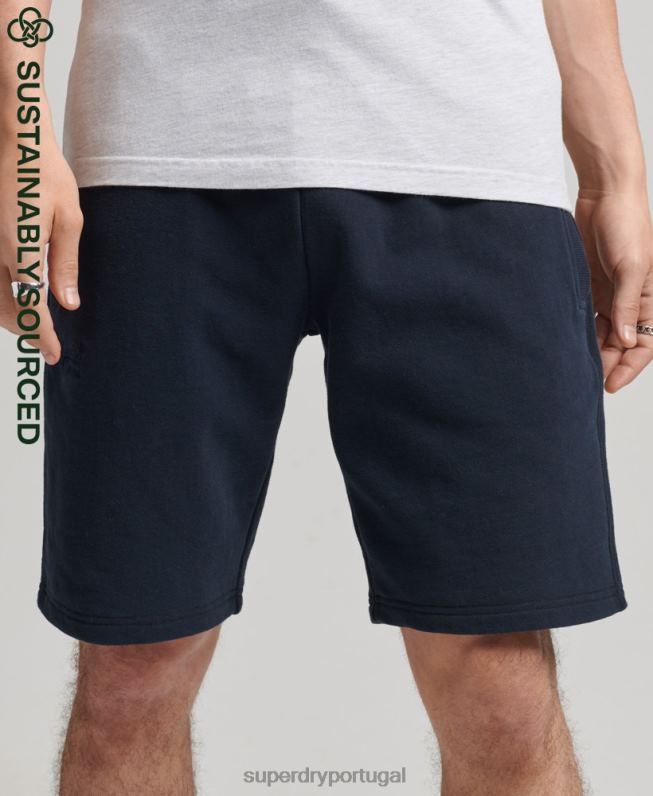 shorts de jérsei de logotipo vintage de algodão orgânico homens marinha roupas Superdry 2208H310