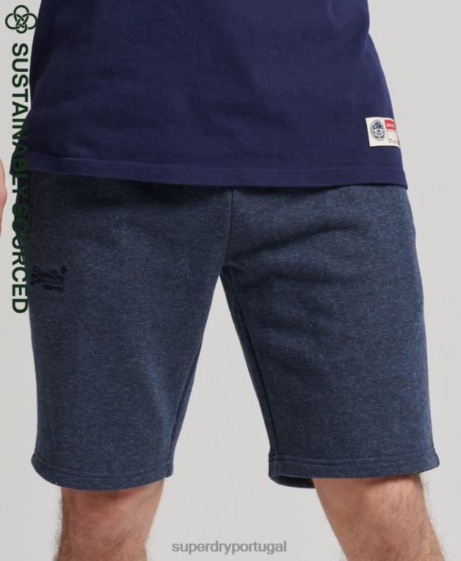 shorts de jérsei de logotipo vintage de algodão orgânico homens marinha roupas Superdry 2208H311