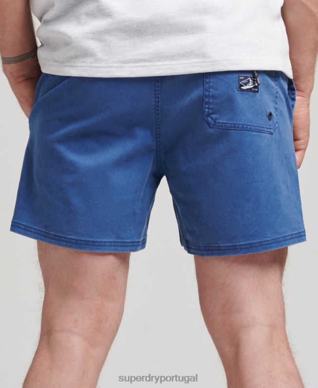 shorts de lavagem vintage homens azul roupas Superdry 2208H379