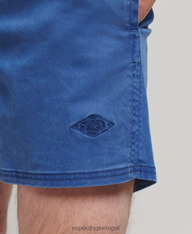 shorts de lavagem vintage homens azul roupas Superdry 2208H379