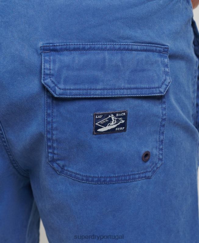 shorts de lavagem vintage homens azul roupas Superdry 2208H379