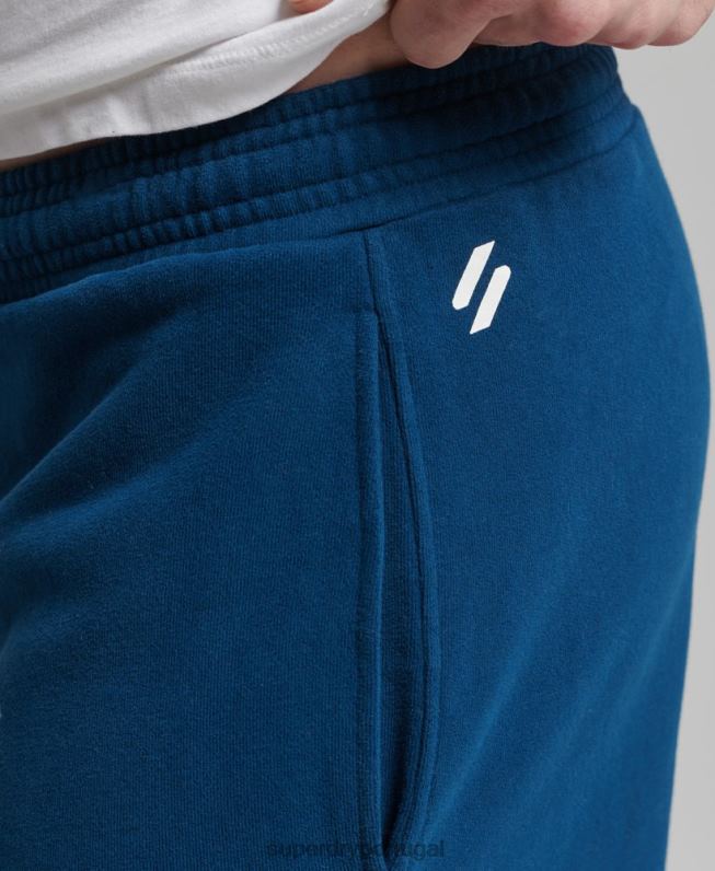 shorts esportivos code core homens azul roupas Superdry 2208H351