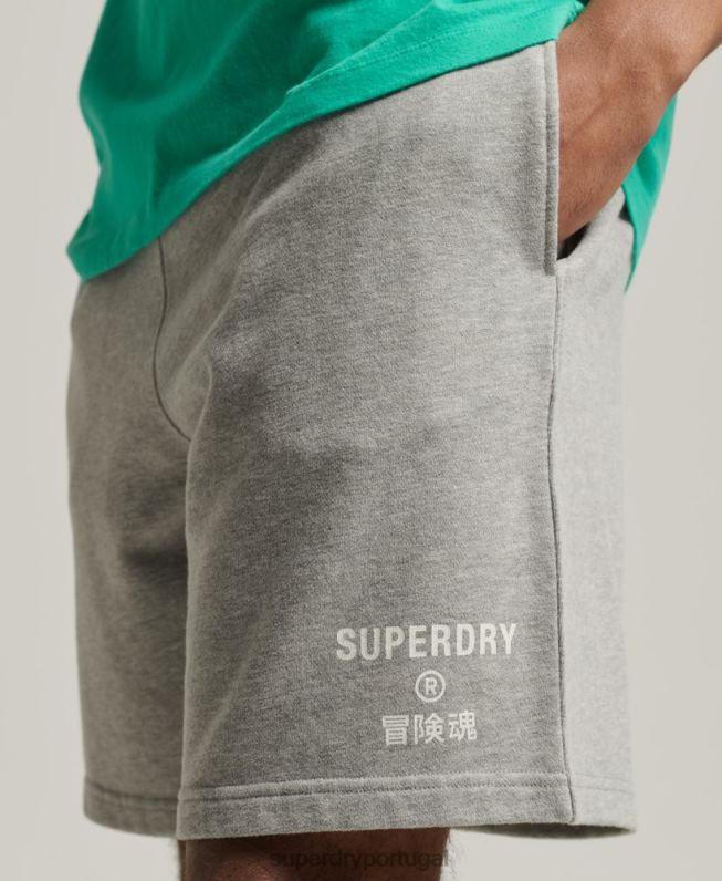 shorts esportivos code core homens cinza roupas Superdry 2208H323