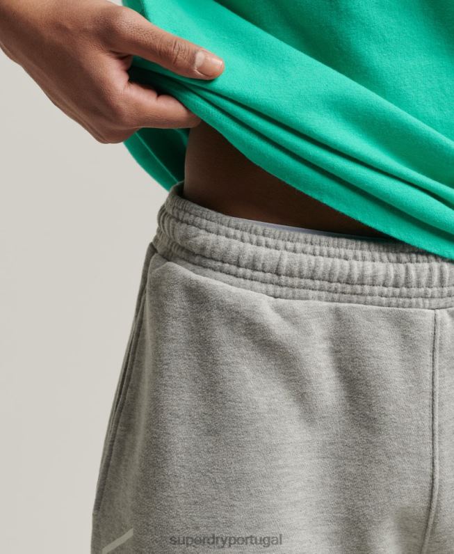 shorts esportivos code core homens cinza roupas Superdry 2208H323