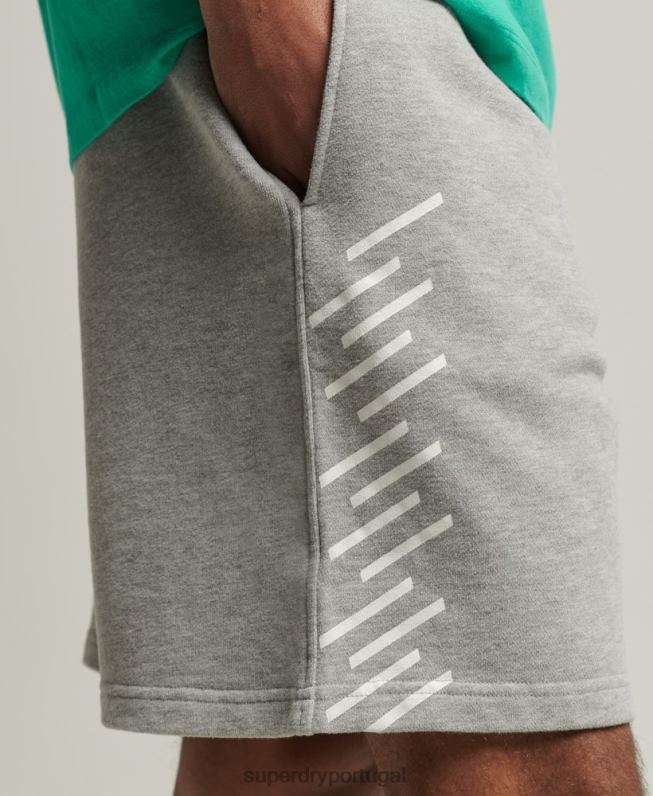 shorts esportivos code core homens cinza roupas Superdry 2208H323