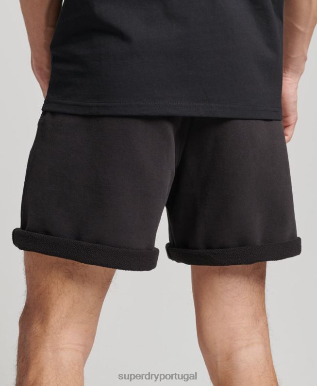 shorts esportivos code core homens preto roupas Superdry 2208H328