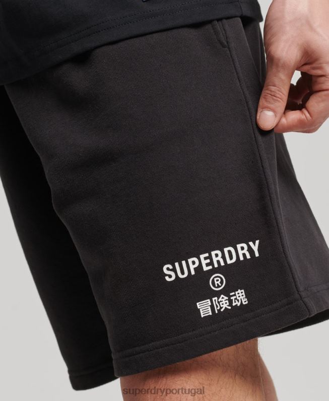 shorts esportivos code core homens preto roupas Superdry 2208H328