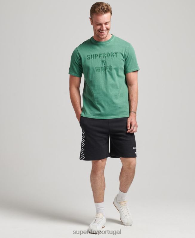 shorts esportivos code core homens preto roupas Superdry 2208H347