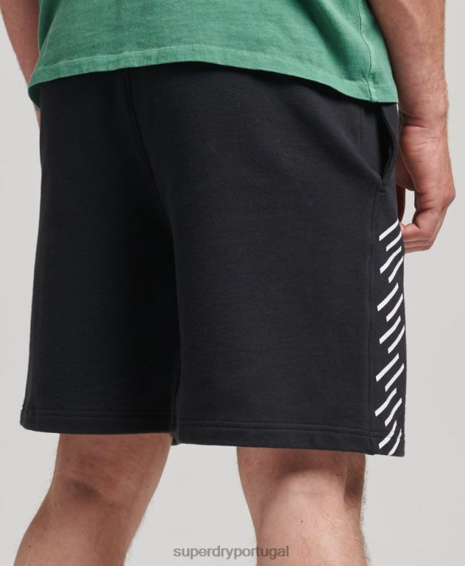 shorts esportivos code core homens preto roupas Superdry 2208H347