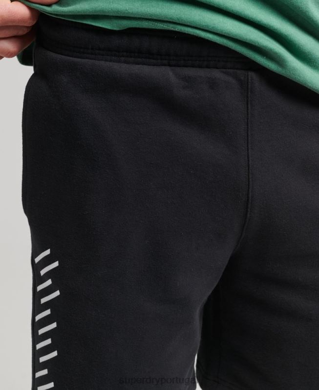 shorts esportivos code core homens preto roupas Superdry 2208H347