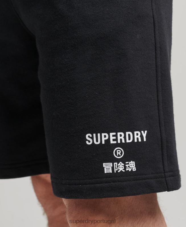 shorts esportivos code core homens preto roupas Superdry 2208H347
