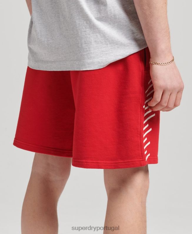 shorts esportivos code core homens vermelho roupas Superdry 2208H338