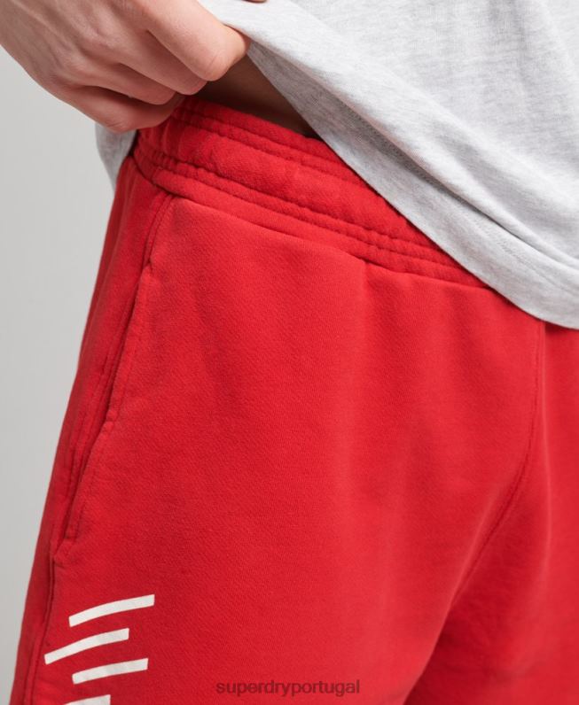 shorts esportivos code core homens vermelho roupas Superdry 2208H338