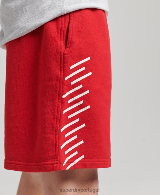 shorts esportivos code core homens vermelho roupas Superdry 2208H338