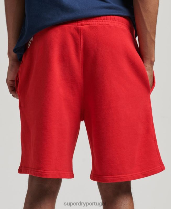 shorts esportivos code core homens vermelho roupas Superdry 2208H367