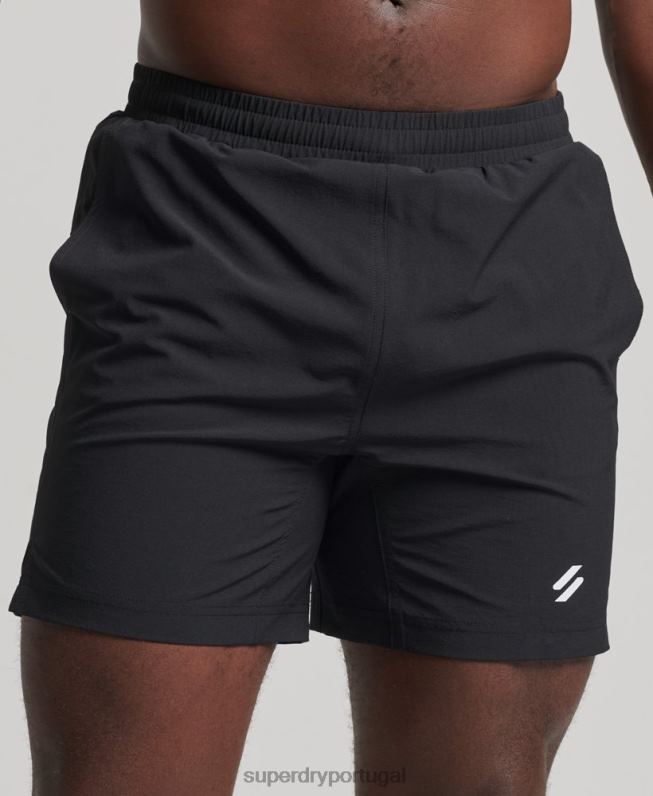 shorts esportivos principais homens preto roupas Superdry 2208H5383