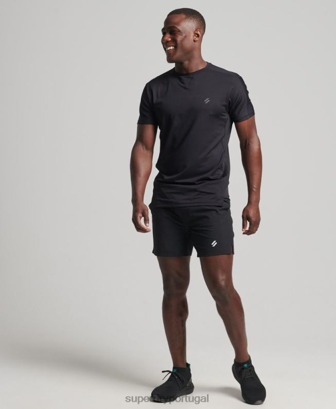 shorts esportivos principais homens preto roupas Superdry 2208H5383