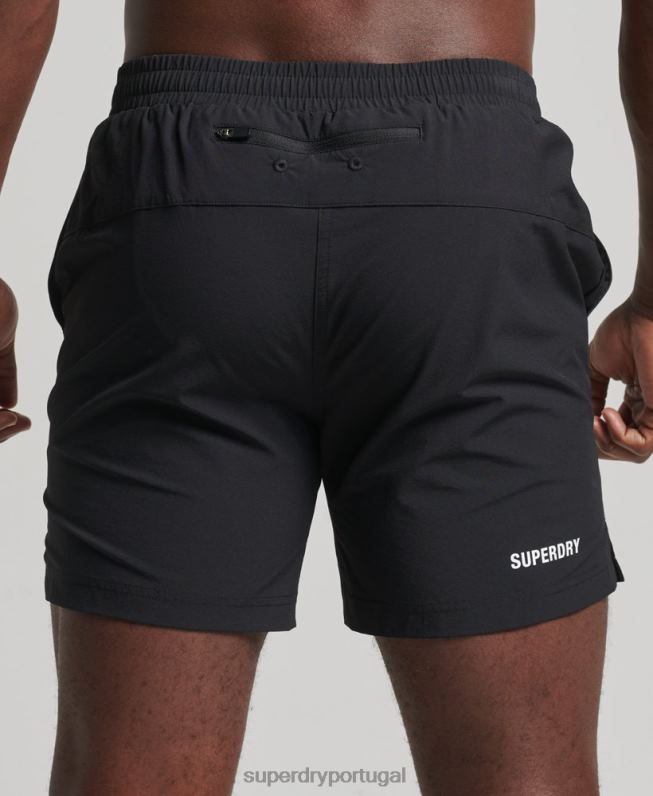 shorts esportivos principais homens preto roupas Superdry 2208H5383