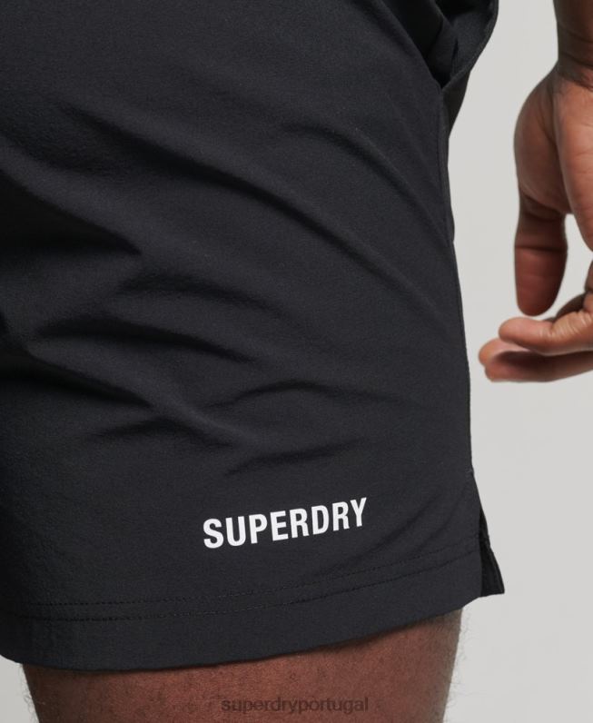 shorts esportivos principais homens preto roupas Superdry 2208H5383