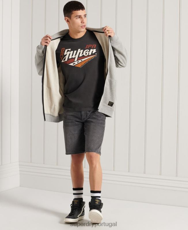 shorts finos homens cinza escuro roupas Superdry 2208H369