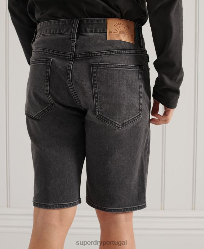 shorts finos homens cinza escuro roupas Superdry 2208H369
