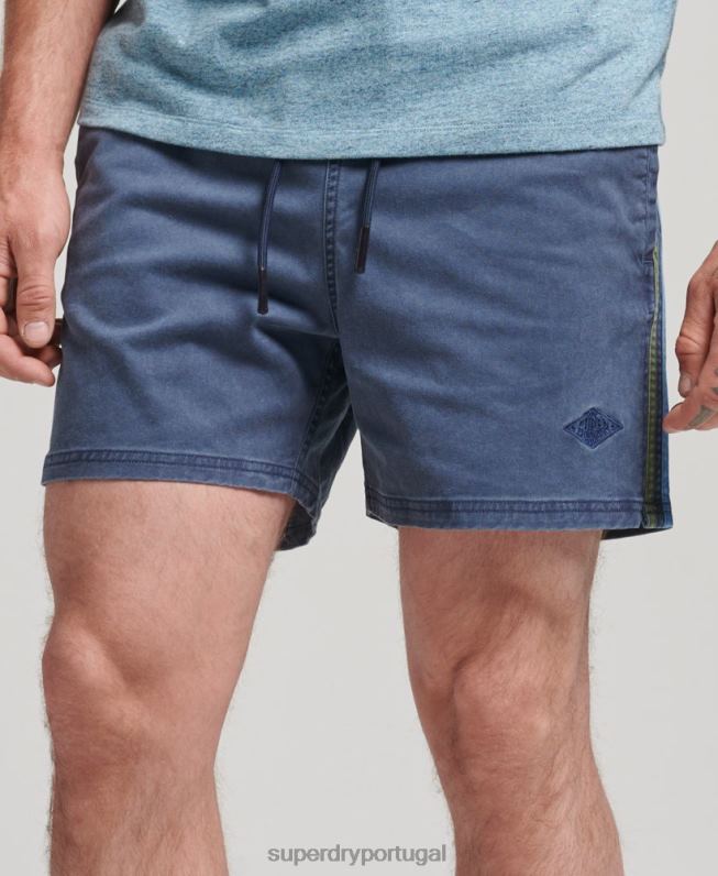 shorts listrados vintage homens marinha roupas Superdry 2208H377