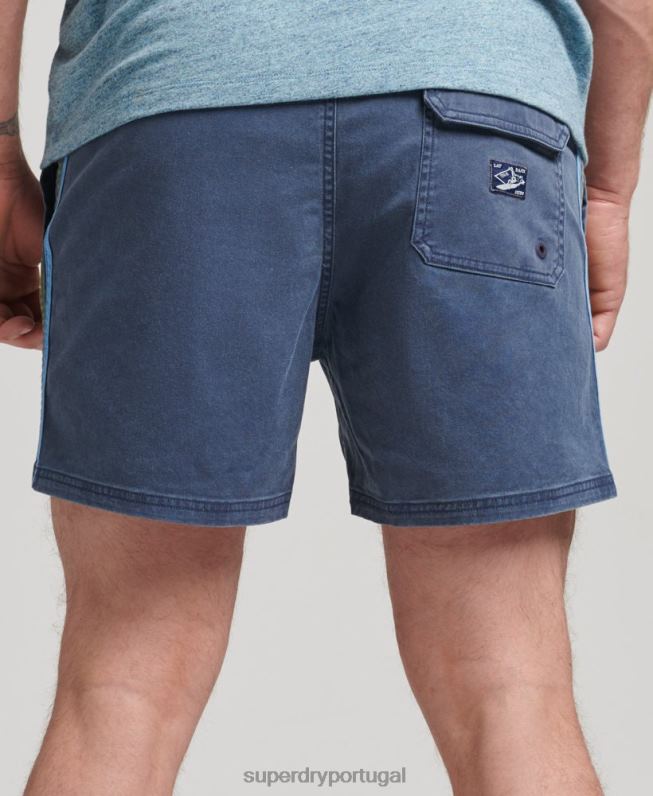 shorts listrados vintage homens marinha roupas Superdry 2208H377
