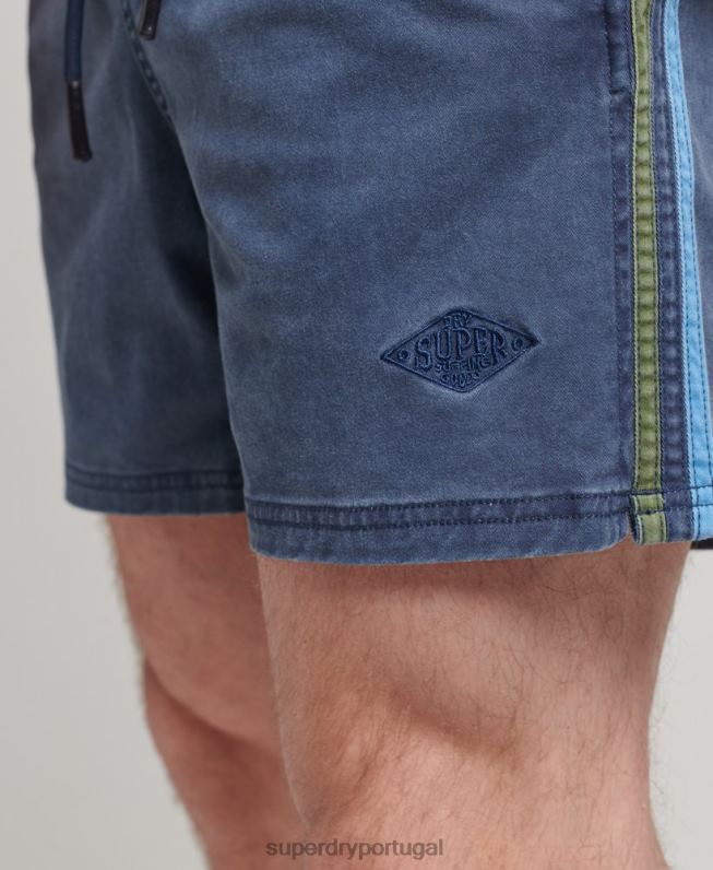 shorts listrados vintage homens marinha roupas Superdry 2208H377