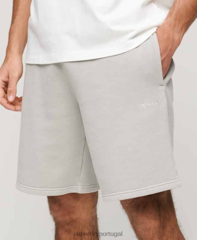 shorts marca vintage homens cinza claro roupas Superdry 2208H297