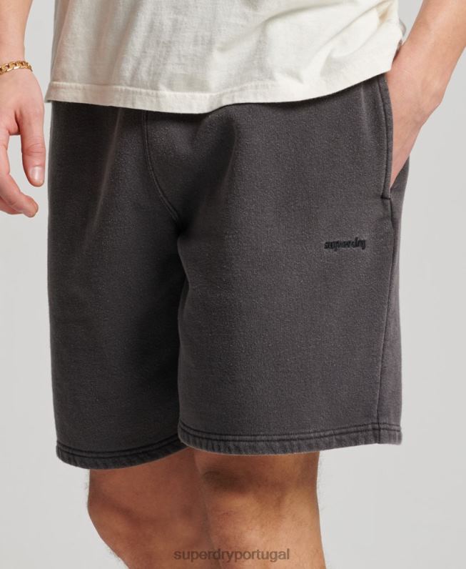 shorts marca vintage homens cinza escuro roupas Superdry 2208H293