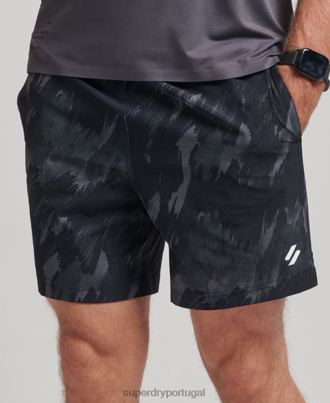 shorts multiesportivos trançados homens cinza escuro roupas Superdry 2208H333