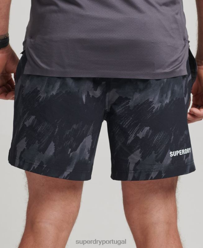 shorts multiesportivos trançados homens cinza escuro roupas Superdry 2208H333