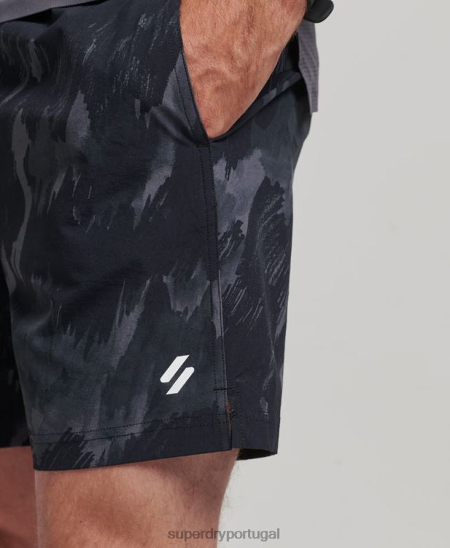 shorts multiesportivos trançados homens cinza escuro roupas Superdry 2208H333
