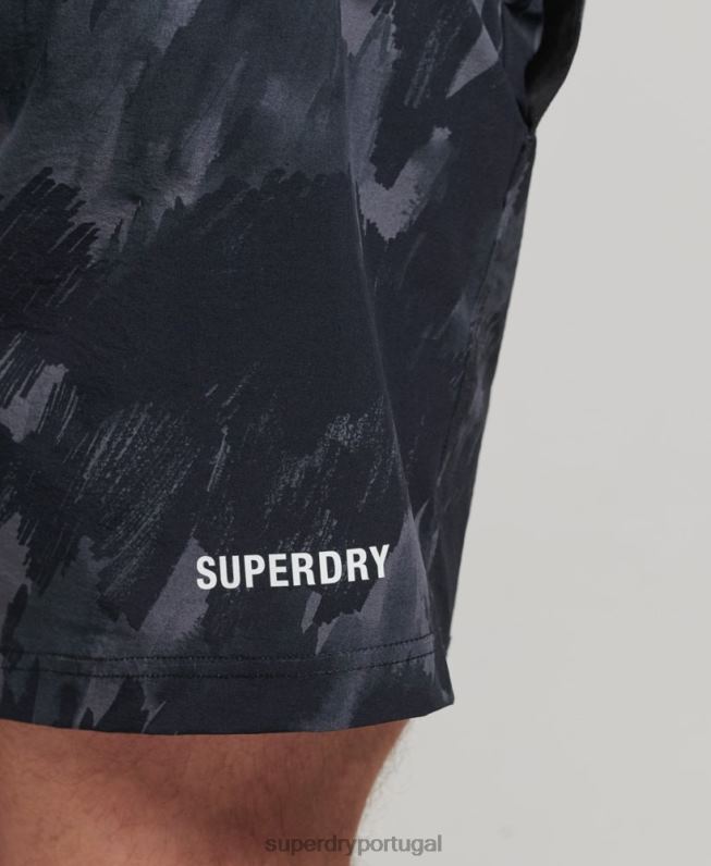 shorts multiesportivos trançados homens cinza escuro roupas Superdry 2208H333