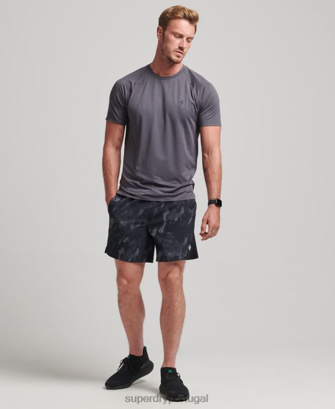shorts multiesportivos trançados homens cinza escuro roupas Superdry 2208H333