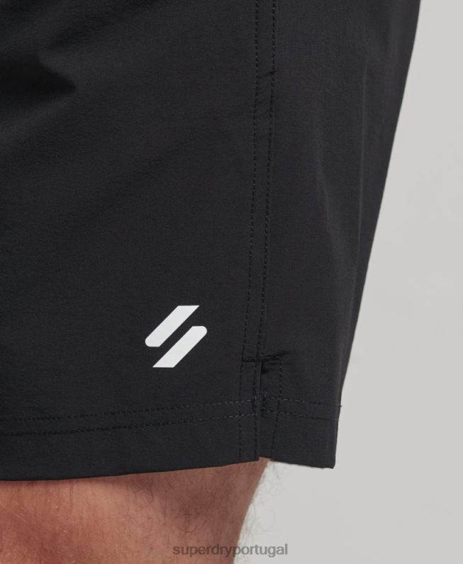 shorts multiesportivos trançados homens preto roupas Superdry 2208H285