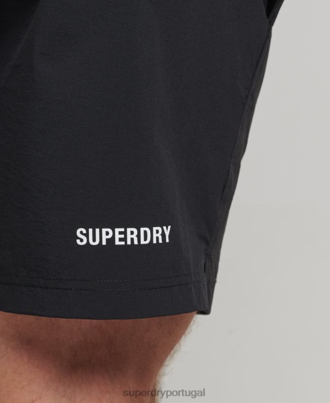 shorts multiesportivos trançados homens preto roupas Superdry 2208H285