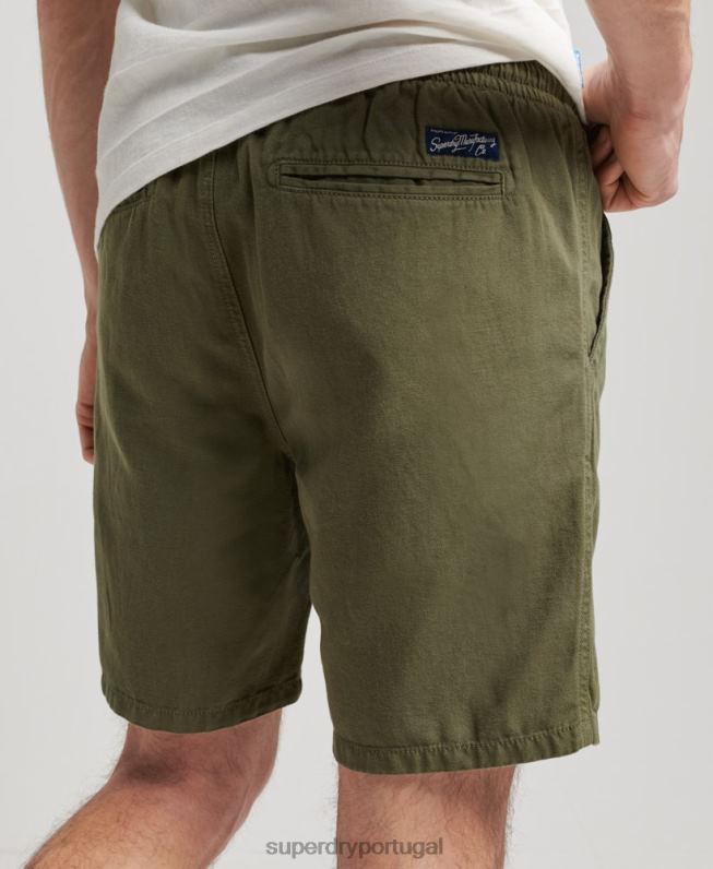 shorts overdyed vintage homens caqui roupas Superdry 2208H274