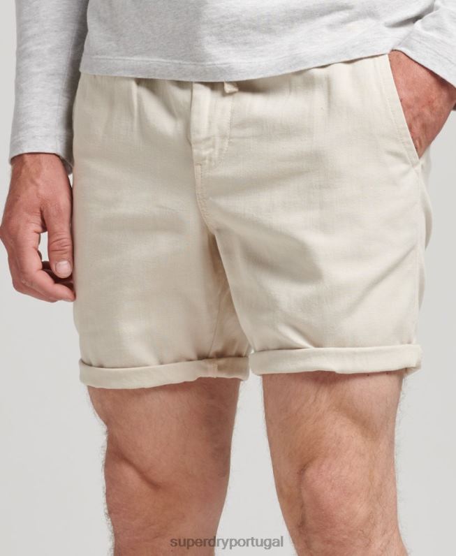 shorts overdyed vintage homens creme roupas Superdry 2208H264