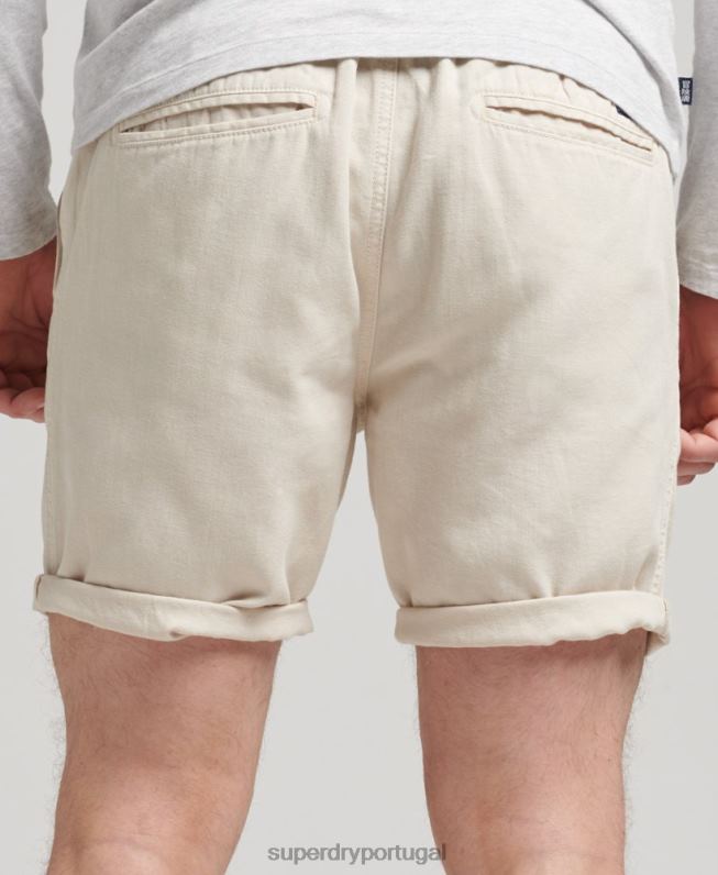shorts overdyed vintage homens creme roupas Superdry 2208H264