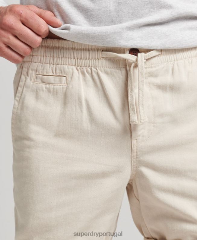 shorts overdyed vintage homens creme roupas Superdry 2208H264