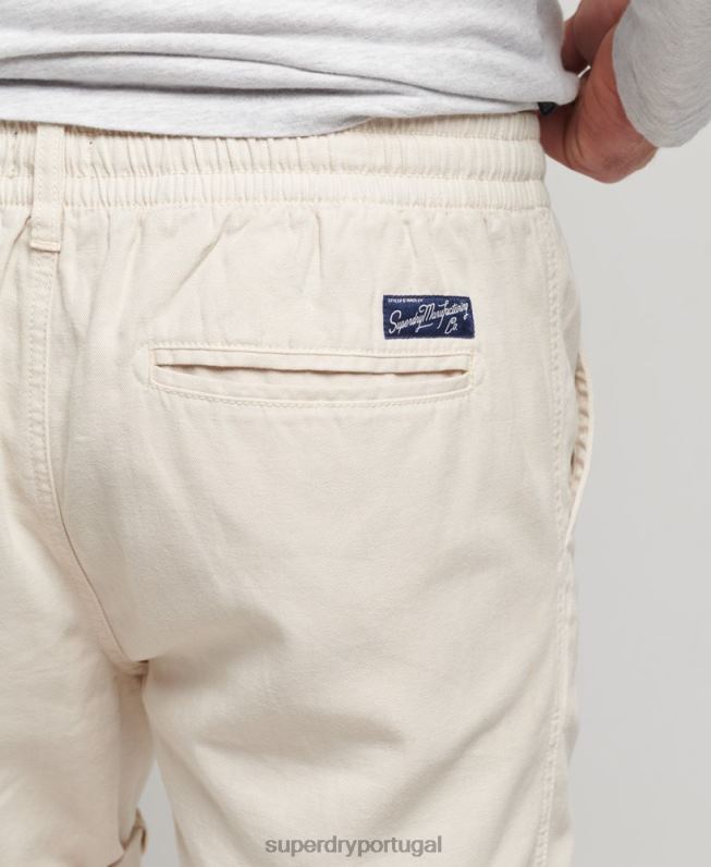 shorts overdyed vintage homens creme roupas Superdry 2208H264
