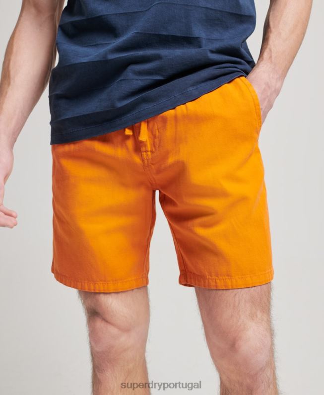 shorts overdyed vintage homens laranja roupas Superdry 2208H299