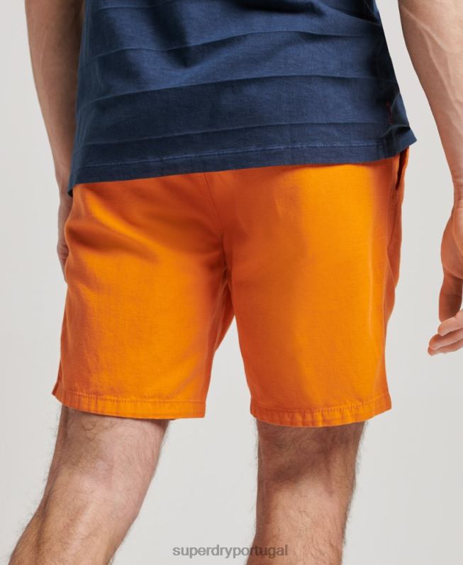shorts overdyed vintage homens laranja roupas Superdry 2208H299
