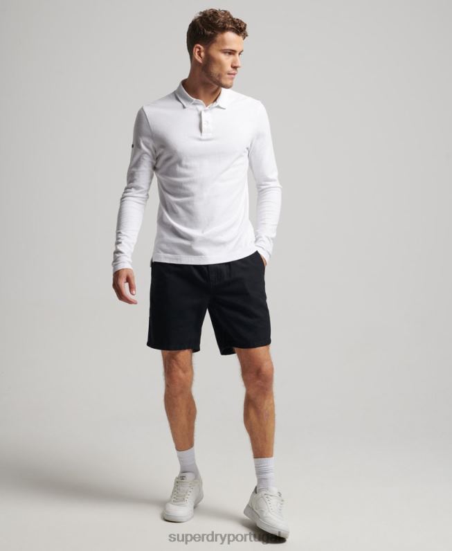 shorts overdyed vintage homens preto roupas Superdry 2208H322