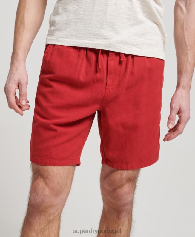 shorts overdyed vintage homens vermelho roupas Superdry 2208H55