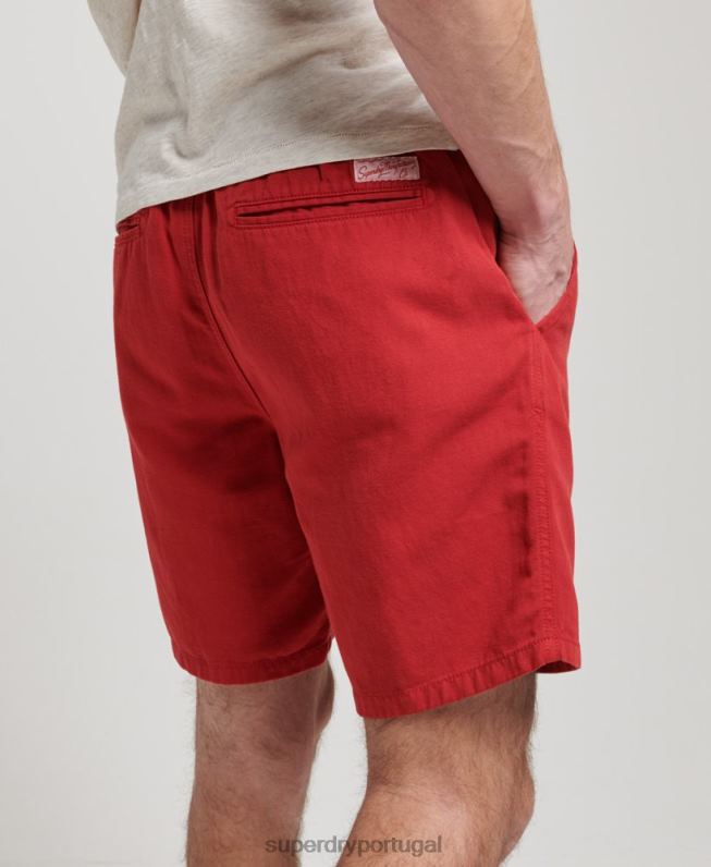 shorts overdyed vintage homens vermelho roupas Superdry 2208H55